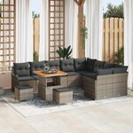 vidaXL Ensemble de canapé de jardin 12 Pièces Gris 80 x 80 x 71 cm