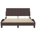 vidaXL Cadre de lit sans matelas Hanko marron foncé 140x190 cm tissu