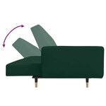 vidaXL Canapé-lit à 2 places avec deux oreillers Vert foncé Velours