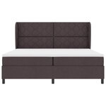 vidaXL Lit à ressorts avec matelas Marron foncé 200 x 200 cm tissu