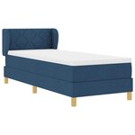vidaXL Lit à Ressorts avec Matelas Crème 90x200 cm Tissu Bleu