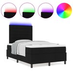 vidaXL Lit à Ressort avec Matelas & LED Noir 120x190 cm Tissu