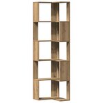 vidaXL Bibliothèque d'angle 5 niveaux chêne artisanal bois ingénierie