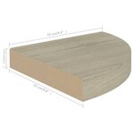 vidaXL Étagère d'angle flottante chêne 25x25x3 8 cm MDF