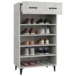 vidaXL Armoire à chaussures Gris béton 60x35x105 cm Bois d'ingénierie