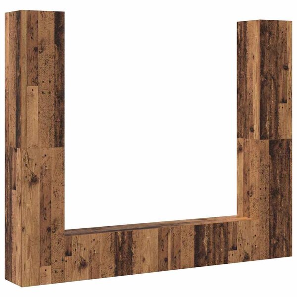 vidaXL Meuble TV 6 Pièces Marron 221 x 30 x 180 cm Bois d'ingénierie
