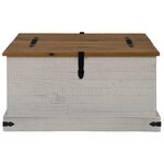 vidaXL Coffre de rangement HALDEN blanc 91x91x47 cm bois massif pin