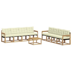 vidaXL Ensemble de canapés d'extérieur 9 Pièces Blanc et crème