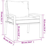 vidaXL Chaises de jardin et coussins sable lot de 2 68x76x79 cm acier