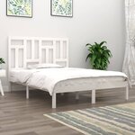 vidaXL Cadre de lit sans matelas blanc 140x190 cm bois de pin massif