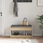 vidaXL Banc d'entrée avec coussin Chêne Sonoma 83 x 38 x 45 cm