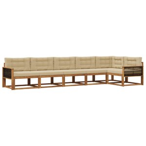vidaXL Ensemble de canapés d'extérieur 6 pc Naturel et Beige