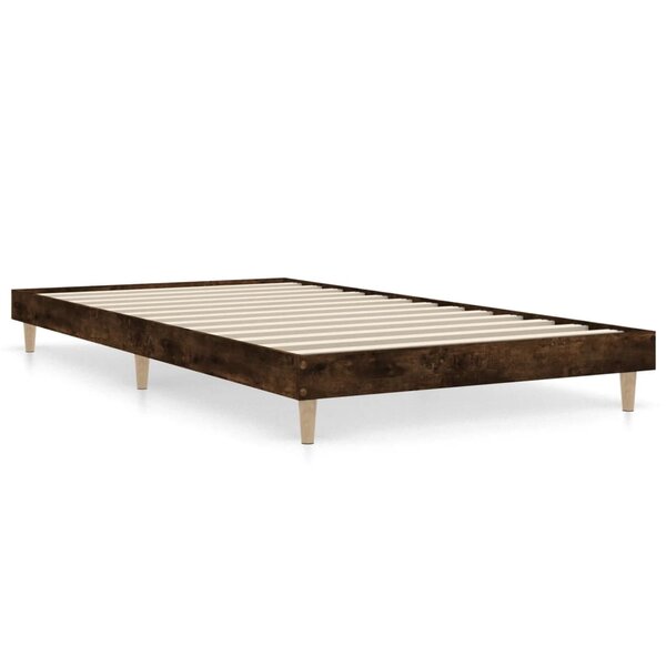 vidaXL Cadre de lit sans matelas chêne fumé 100x200 cm bois ingénierie