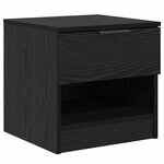 vidaXL Armoire de lit avec tiroir 2 Pièces Chêne noir 40 x 39 x 40cm