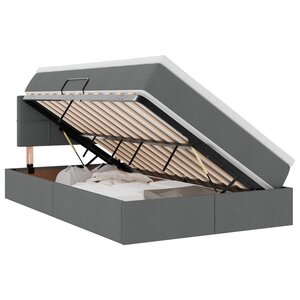 vidaXL Lit avec rangement et matelas Gris foncé 120 x 190 cm