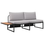 Ensemble de canapé de jardin 3 pièces vidaXL avec coussins gris clair