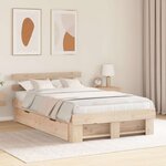 vidaXL Cadre de lit avec tiroir Marron 120 x 190 cm Bois massif en pin