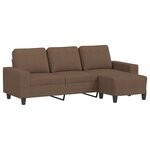 vidaXL Canapé à 3 places avec repose-pieds Marron 180 cm Tissu