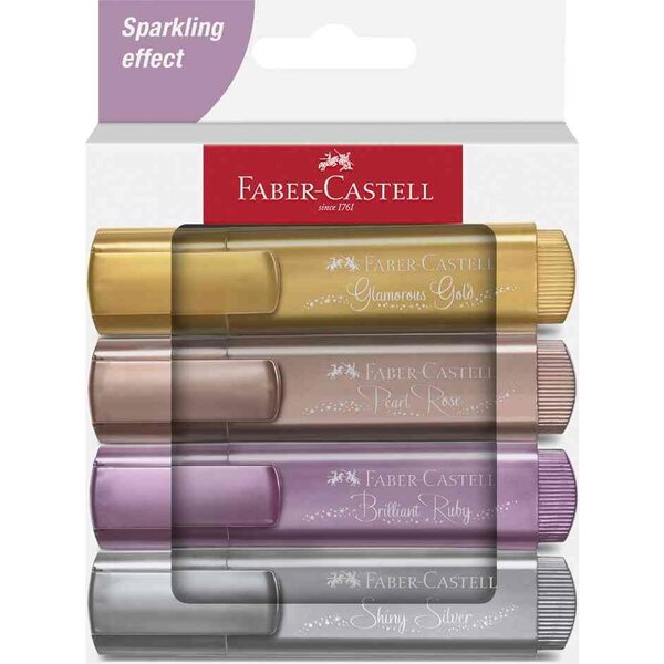 Surligneur TEXTLINER 46 METALLIC  étui de 4 FABER-CASTELL