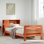 vidaXL Cadre de lit sans matelas cire marron 75x190 cm bois pin massif