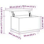 vidaXL Table basse Gris béton 60x44 5x45 cm Bois d'ingénierie