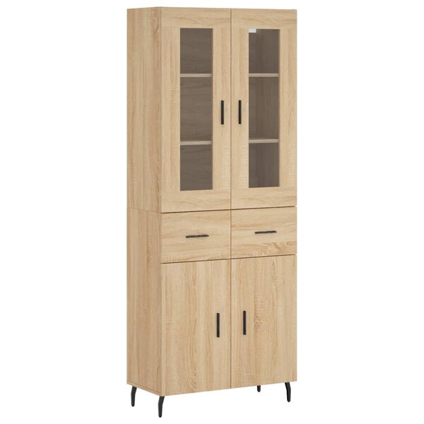vidaXL Buffet haut Chêne sonoma 69 5x34x180 cm Bois d'ingénierie