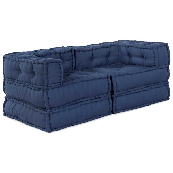 vidaXL Unité de canapé modulaire 2 Pièces Indigo 140 x 70 x 56 cm Tissu