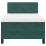 vidaXL Lit à ressorts avec matelas Vert foncé 90 x 200 cm tissu
