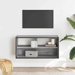 vidaXL Meuble TV sonoma gris 80x31x39 5 cm bois d'ingénierie et métal