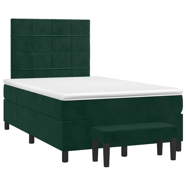 vidaXL Sommier à lattes de lit avec matelas vert foncé 120x190 cm