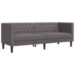 vidaXL Canapé à 3 places Chesterfield gris similicuir