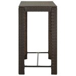 vidaXL Meuble de bar de jardin 5 Pièces et coussins Résine tressée Marron