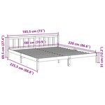 vidaXL Cadre de lit extra long sans matelas 180x220 cm bois massif pin