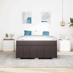 vidaXL Cadre de lit avec matelas Marron foncé 140 x 200 cm tissu