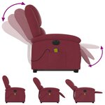 vidaXL Fauteuil inclinable de massage électrique Rouge bordeaux Tissu
