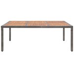 vidaXL Table de jardin Gris 200x150x74 cm Résine tressée et acacia