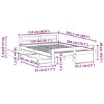 vidaXL Cadre de lit sans matelas 150x200 cm bois de pin massif