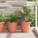 vidaXL Pots de plantes 6 Pièces Rouge brique Ø 34 x 28 cm Plastique