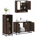 vidaXL Ensemble de meubles de salle de bain 3 Pièces Chêne marron