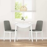 vidaXL Chaises à manger coussins 2 Pièces blanc bois massif caoutchouc