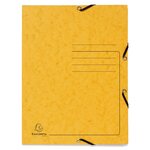 Chemise À Élastique 3 Rabats Carte Lustrée 355gm2 - A4 - Jaune - X 25 - Exacompta