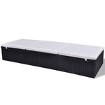 vidaXL Chaise longue Noir polyrotin