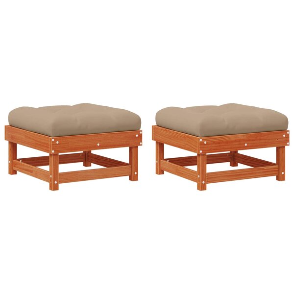 vidaXL Repose-pieds de jardin Pin massif Pin brun ciré