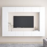 vidaXL Ensemble de meubles TV 8 Pièces Blanc Aggloméré