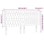 vidaXL Tête de lit avec oreilles Rose 203x16x118/128 cm Velours