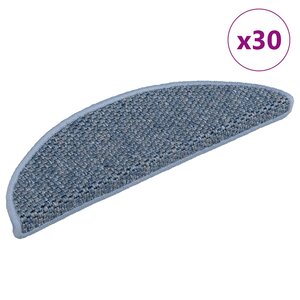 vidaXL Tapis d'escalier autocollants 30 Pièces 56x17x3 cm bleu