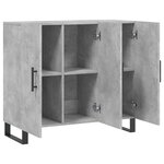 vidaXL Buffet gris béton 90x34x80 cm bois d'ingénierie