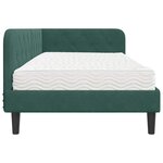 vidaXL Cadre de lit d'angle Vert foncé 90 x 190 cm Velours