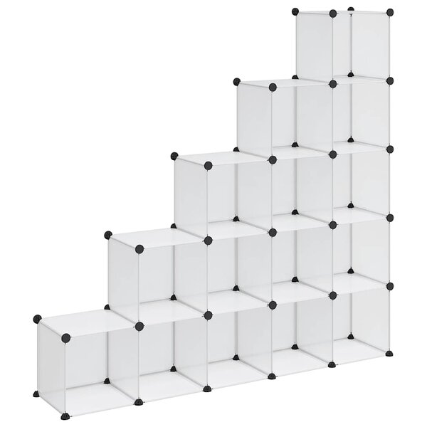 vidaXL Cubes de rangement 15 Pièces Transparent PP