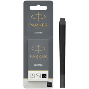 Cartouche d'encre longue QUINK en blister noir PARKER